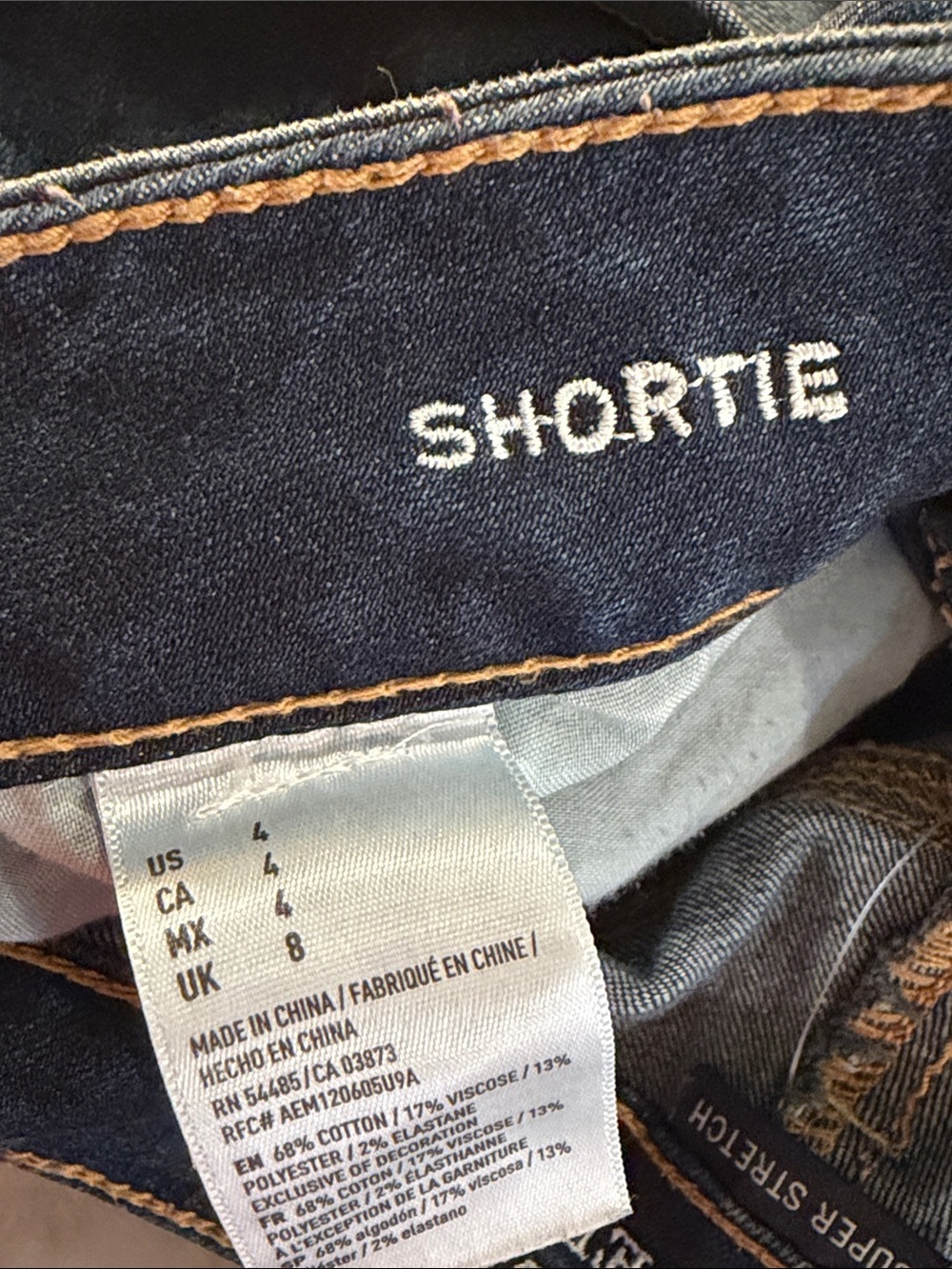 American Eagle Outfitters Blue Rolled Hem Denim Shorts - Picture 3 of 5